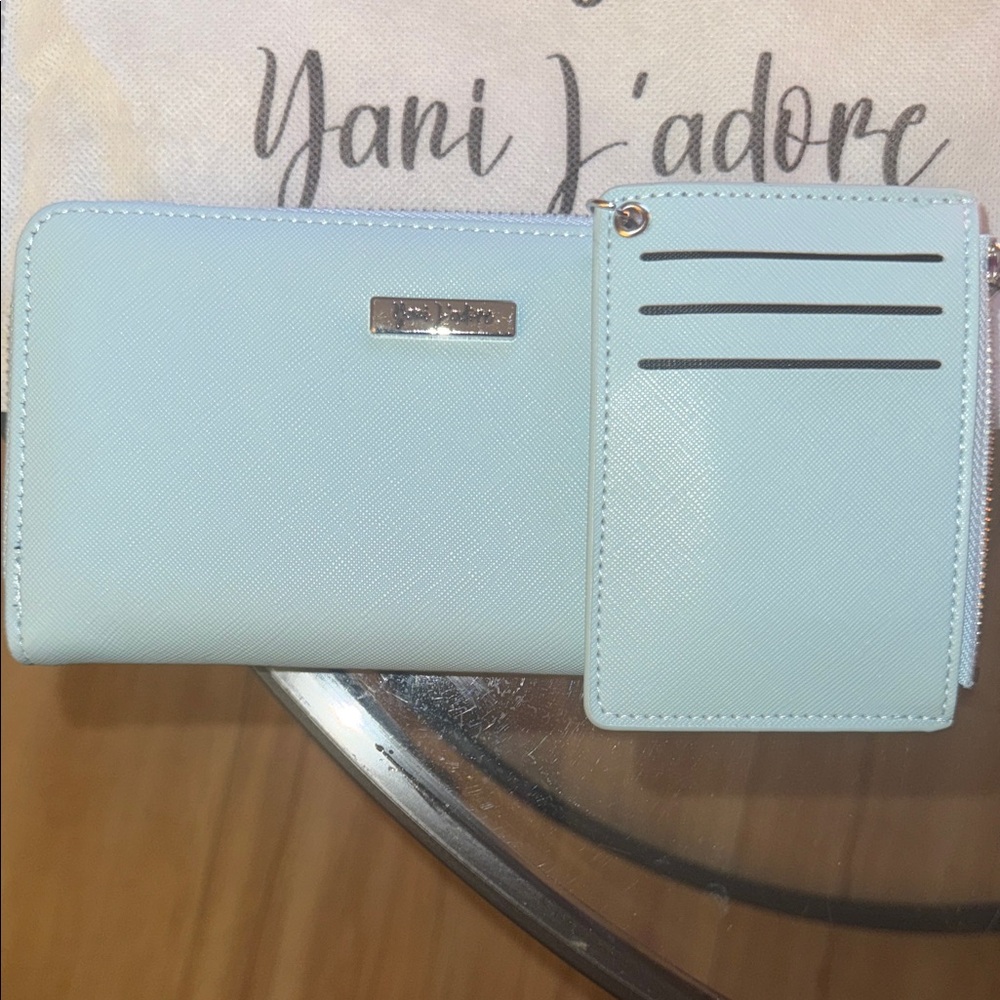 Chic Light Blue Wallet with Card Holder